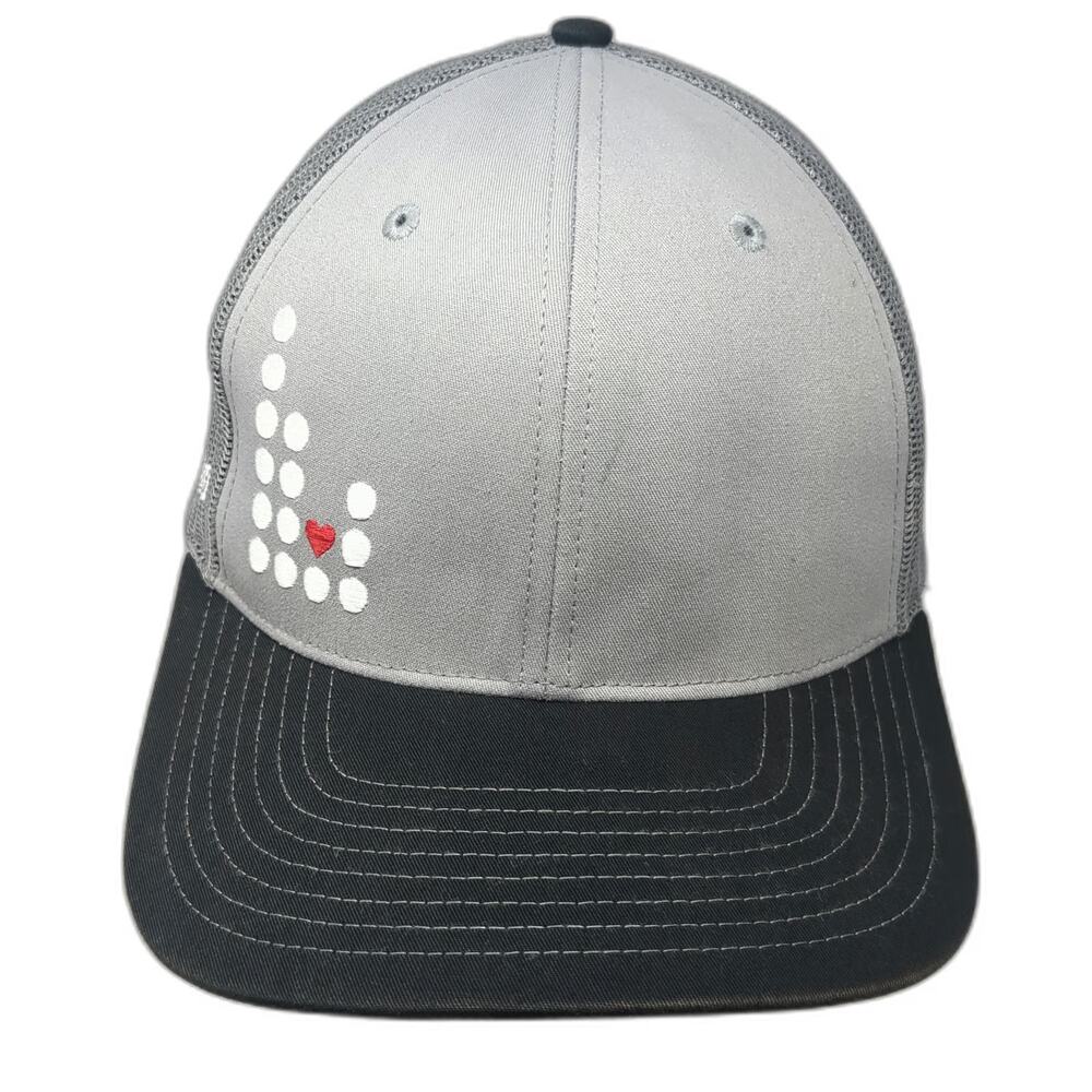 Richardson Trucker Hat Gray One Size Mesh Back Snapback Bank of Idaho Heart Logo